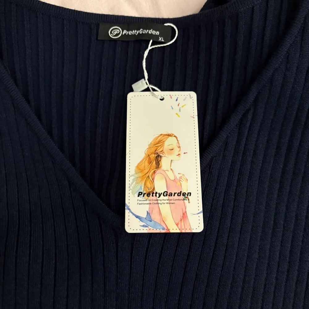PRETTYGARDEN Pleated Sweater Dress, NWT - Picture 4 of 8